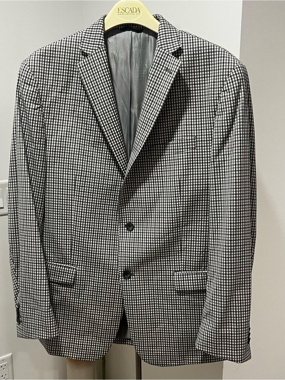 Michael Kors Black and White Gingham Sport Coat Blazer